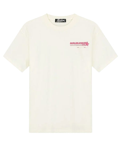 Malelions - Hotel - T-shirt - Offwhite/ Hot Pink