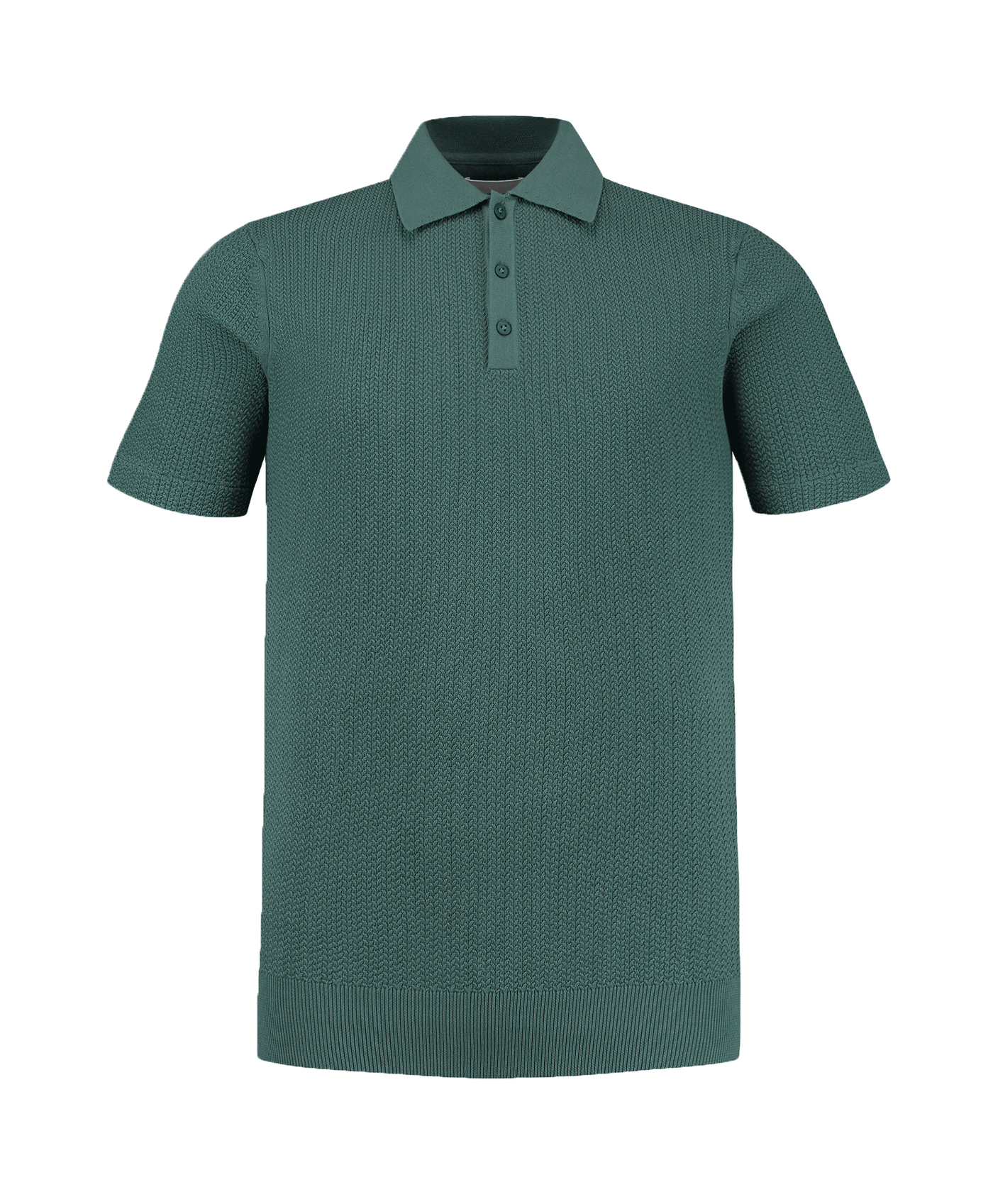 Pure Path - 24010809 - Structure Knitwear Polo - Faded Green