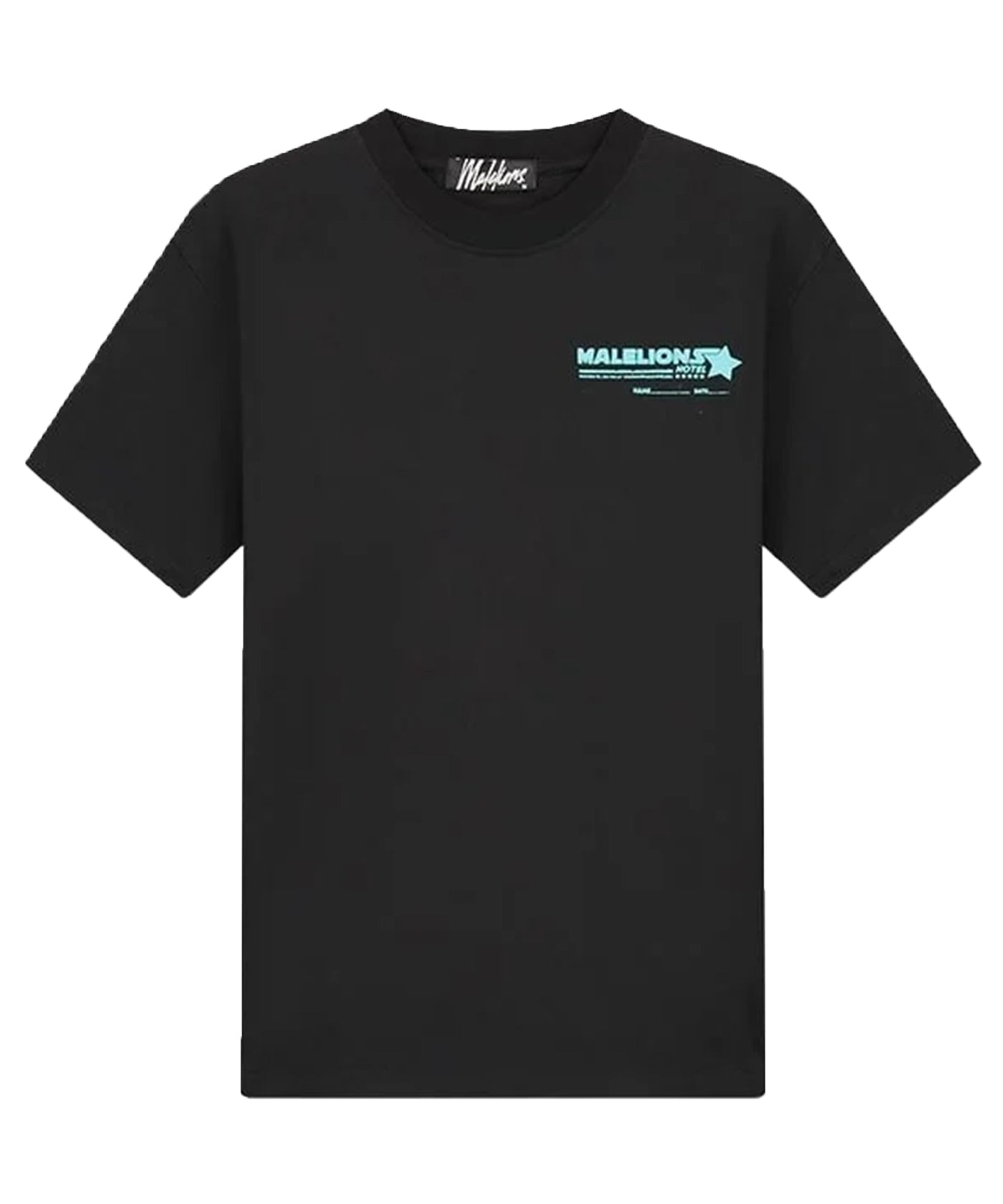 Malelions - Hotel - T-shirt - Black/aqua Blue