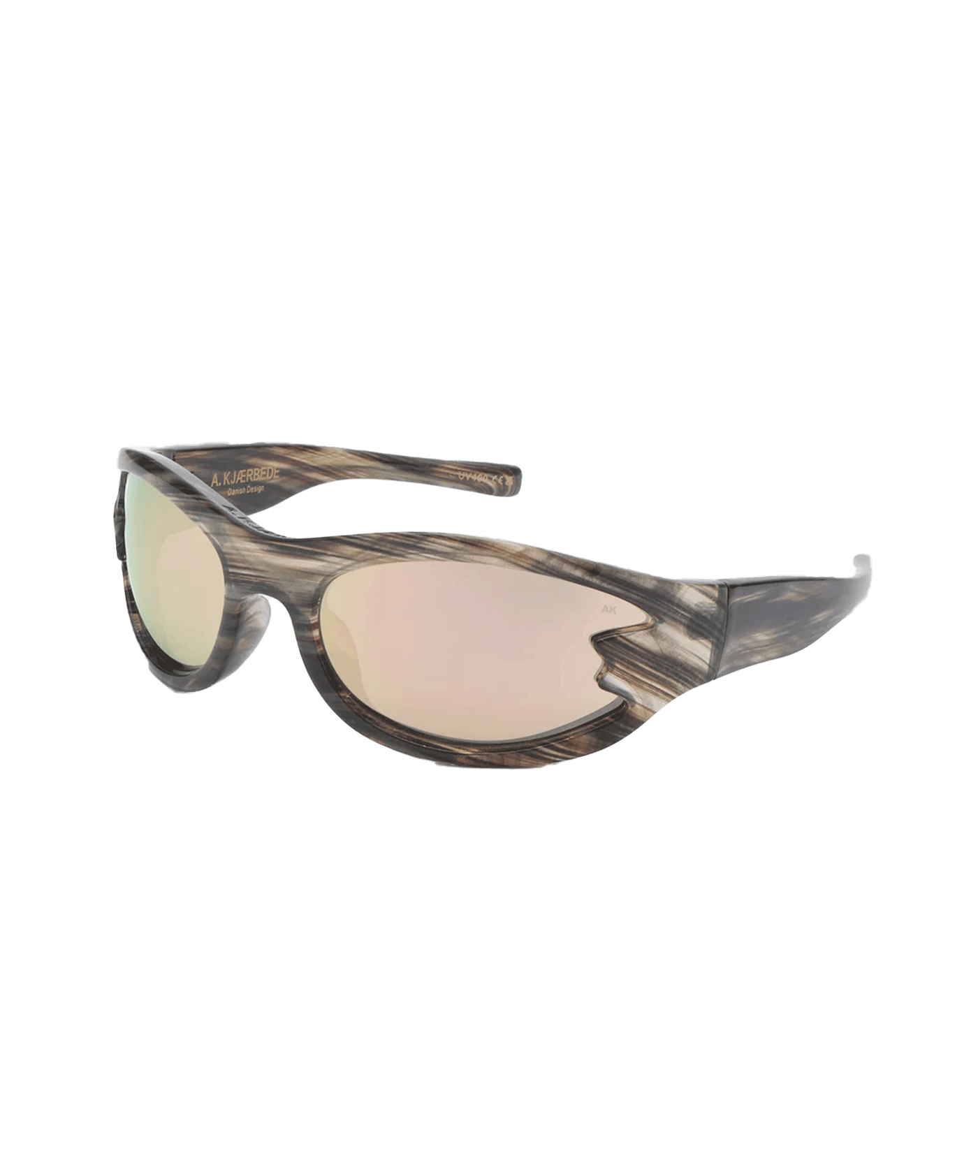 Stylish A. KJAERBEDE - Blast - Striped Horn sunglasses featuring a unique design and tinted lenses. Perfect for fashion.