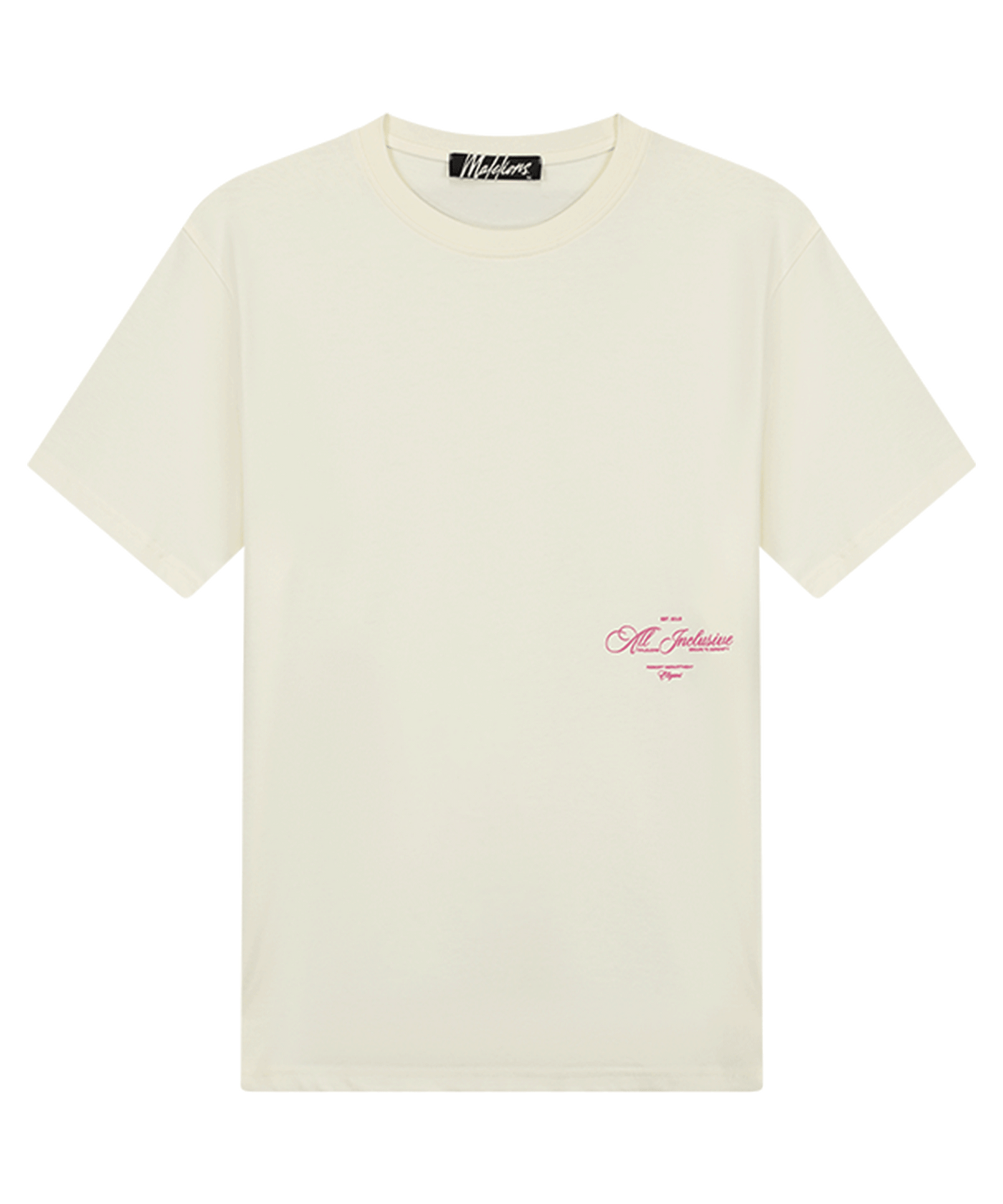 Malelions - Resort - T-shirt - Offwhite/ Hot Pink