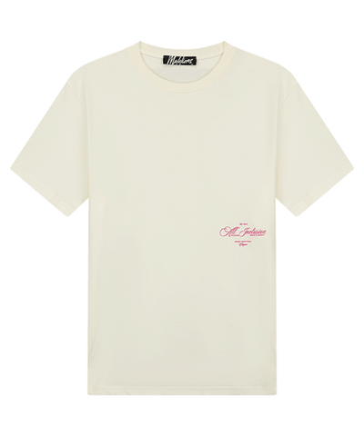 Malelions - Resort - T-shirt - Offwhite/ Hot Pink