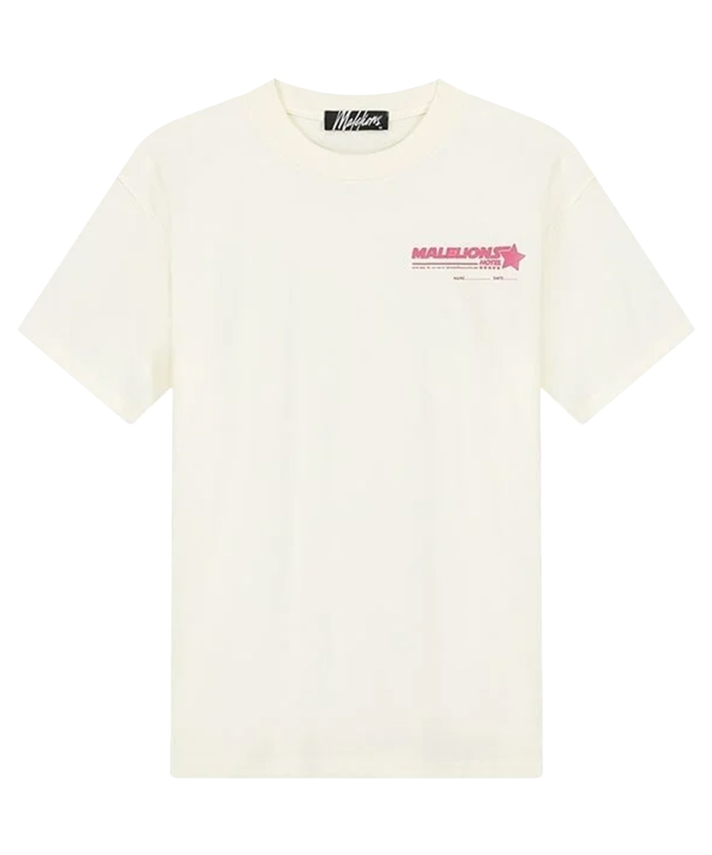 Malelions - Hotel - T-shirt - Offwhite/ Hot Pink