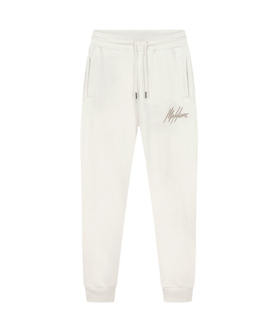 Malelions - Striped Signature - Sweatpants - Offwhite/taupe
