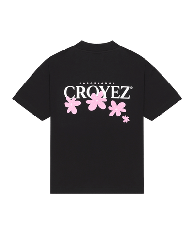 CROYEZ - Botanique - T-shirt - Black/pink