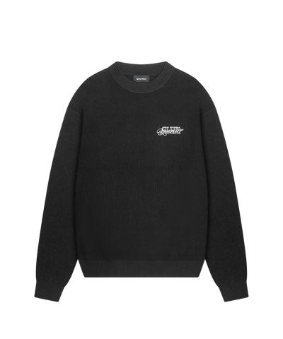 Quotrell - Zac - Knitted Crewneck - Black/white