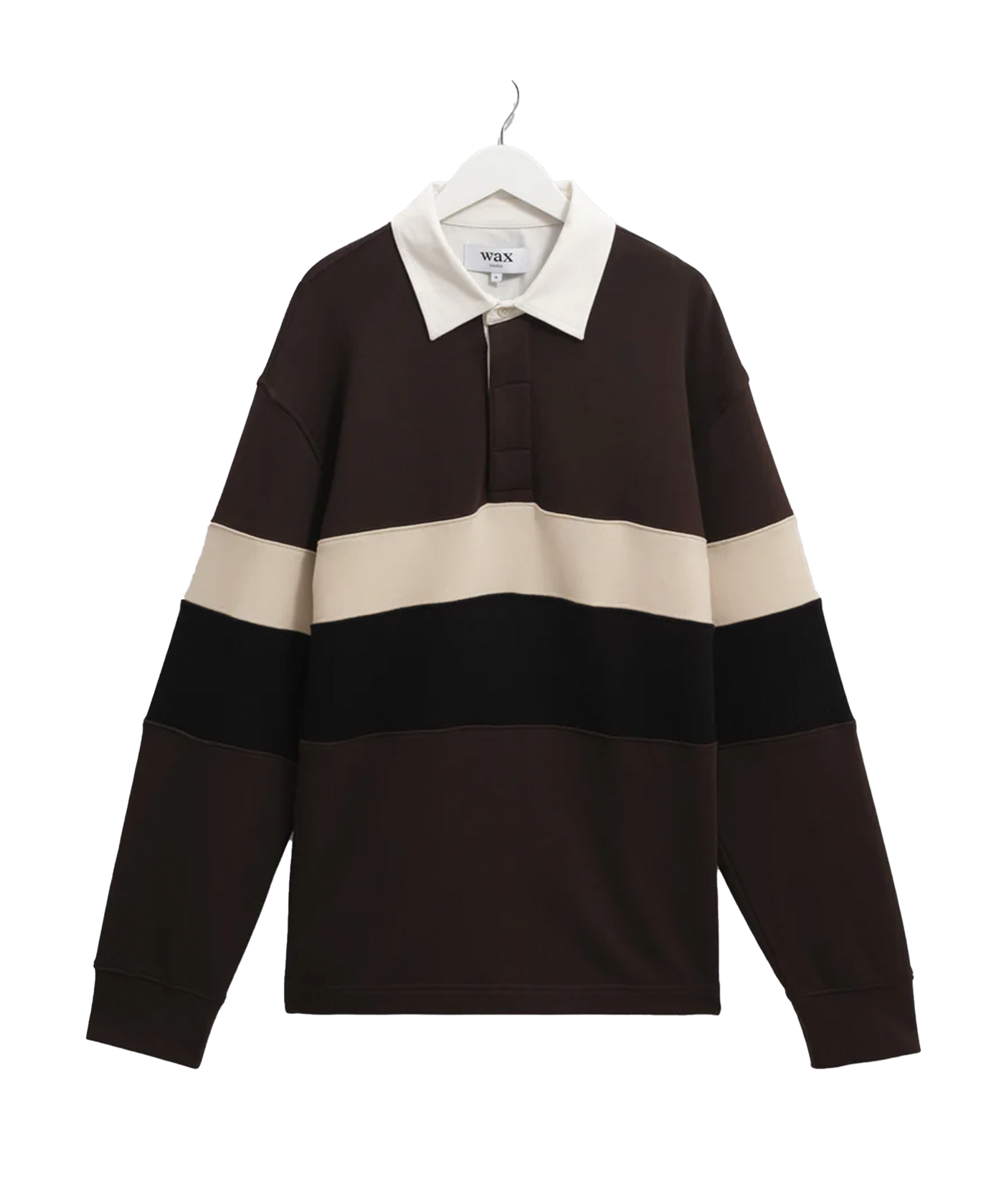 Wax London - Rowhill - Rugby Shirt - Brown/black
