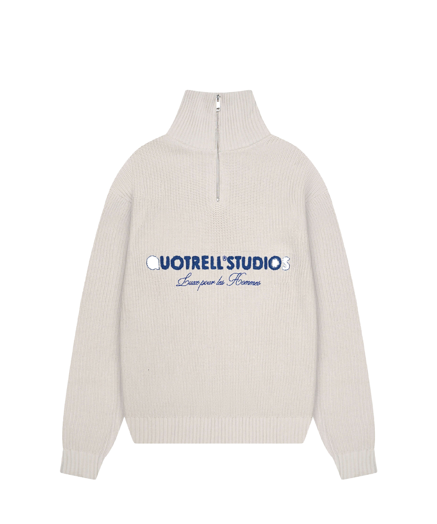 Quotrell - Jace Studio - Half Zip - Lt Grey Melee/blue