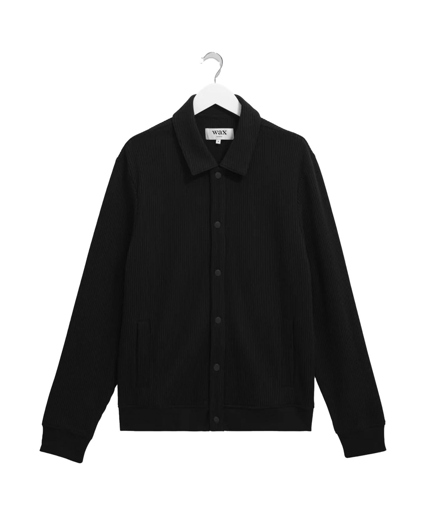 Wax London - Hays - Jersey Overshirt - Rigid Waffle - Black
