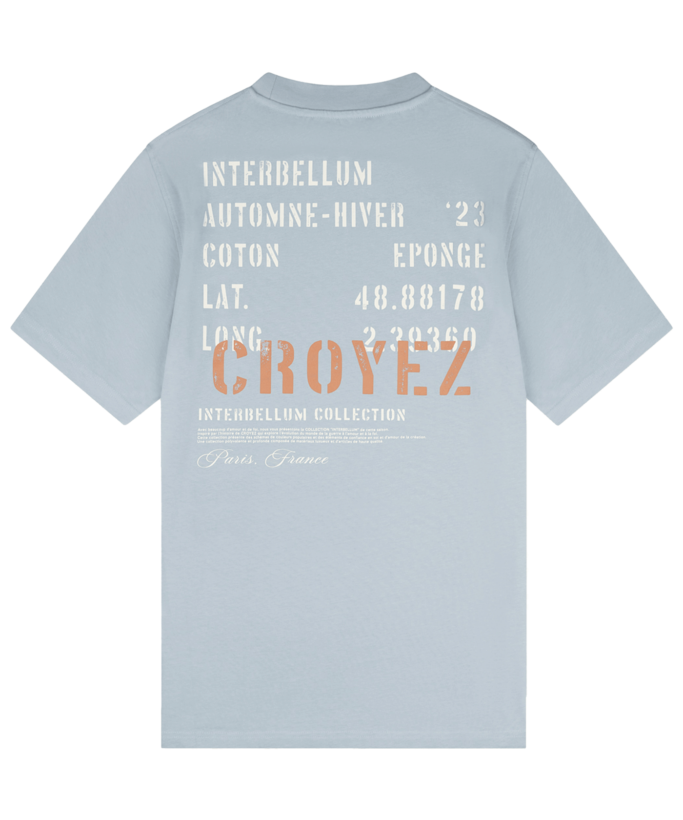 CROYEZ - Interbellum - T-shirt - Dust Blue/white