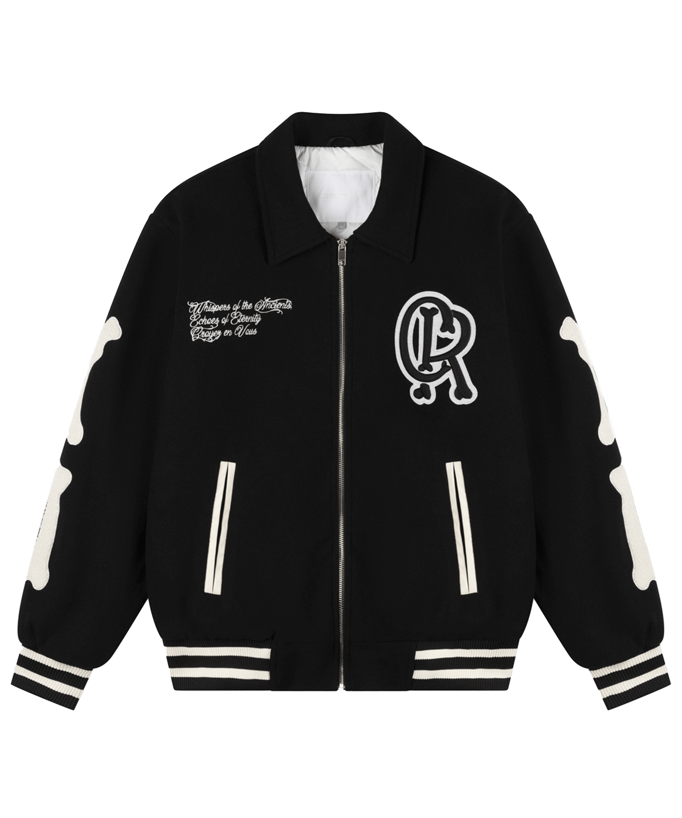 CROYEZ - Echoes Of Eternity - Varsity Jacket - Black