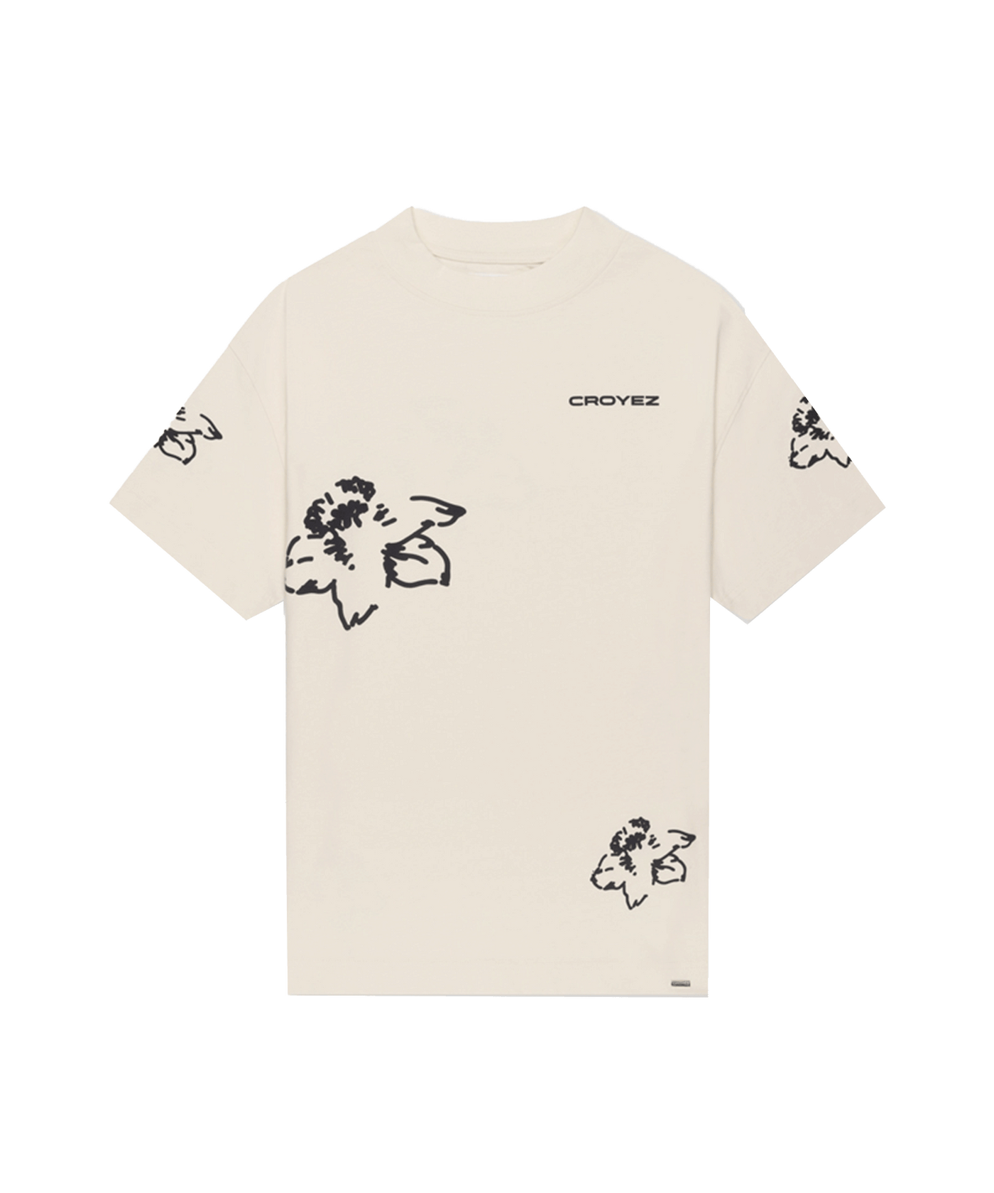 CROYEZ - Initial Flower - T-shirt - Offwhite