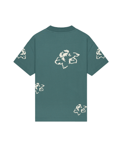 CROYEZ - Initial Flower - T-shirt - Green/offwhite