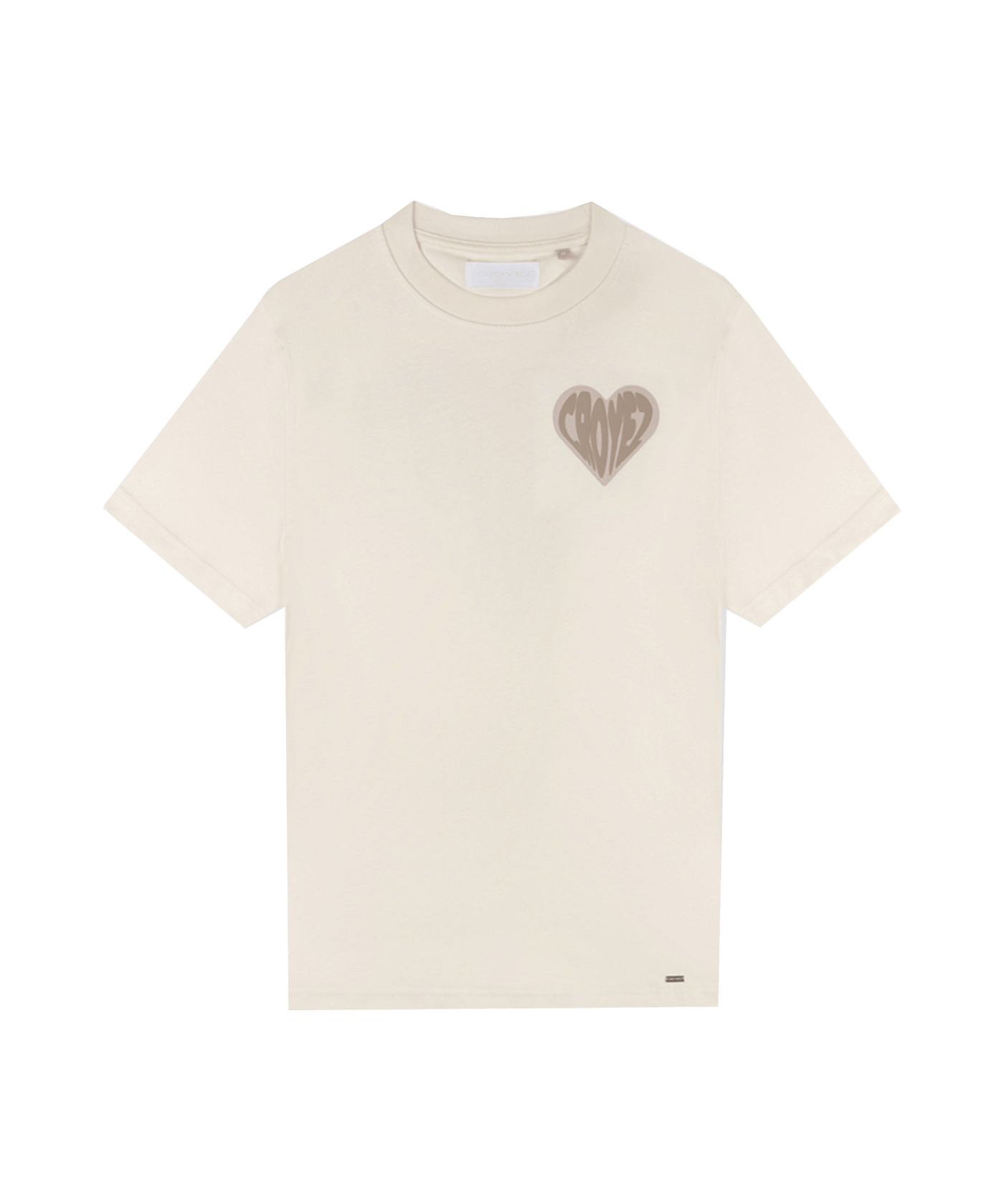 CROYEZ - Puffed Hearth - T-shirt - Off White/beige