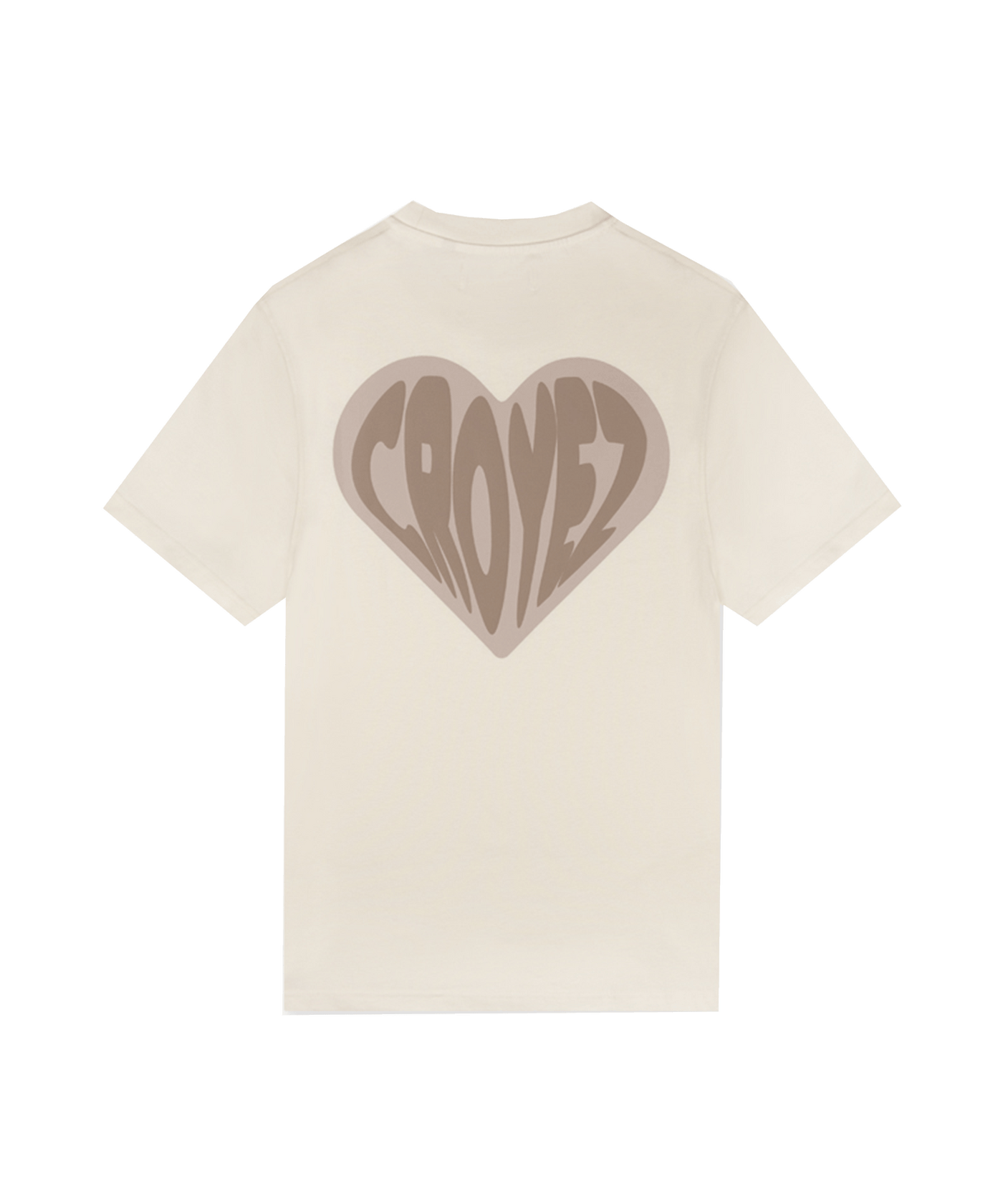 CROYEZ - Puffed Hearth - T-shirt - Off White/beige