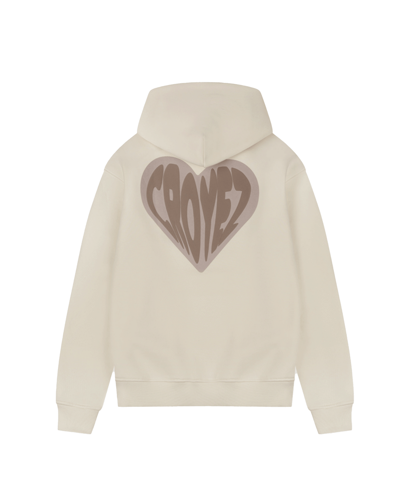 CROYEZ - Puffed Hearth - Hoodie - Off White/beige