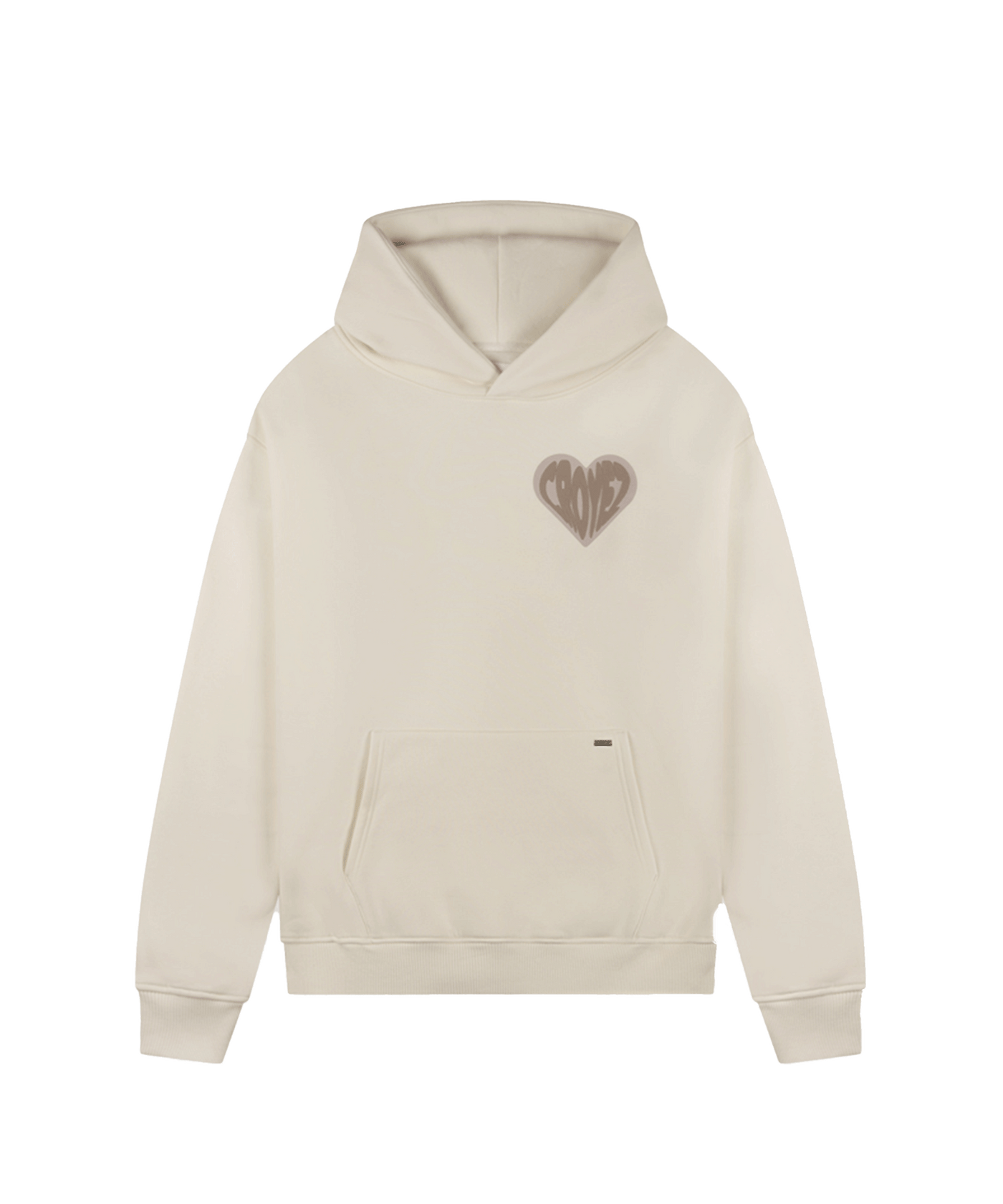 CROYEZ - Puffed Hearth - Hoodie - Off White/beige