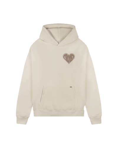 CROYEZ - Puffed Hearth - Hoodie - Off White/beige