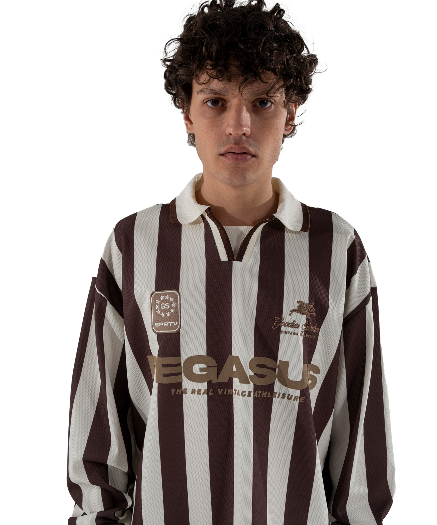 Goodies Sportive - Cocoa Vintage Football - T-shirt - Choco/ecru