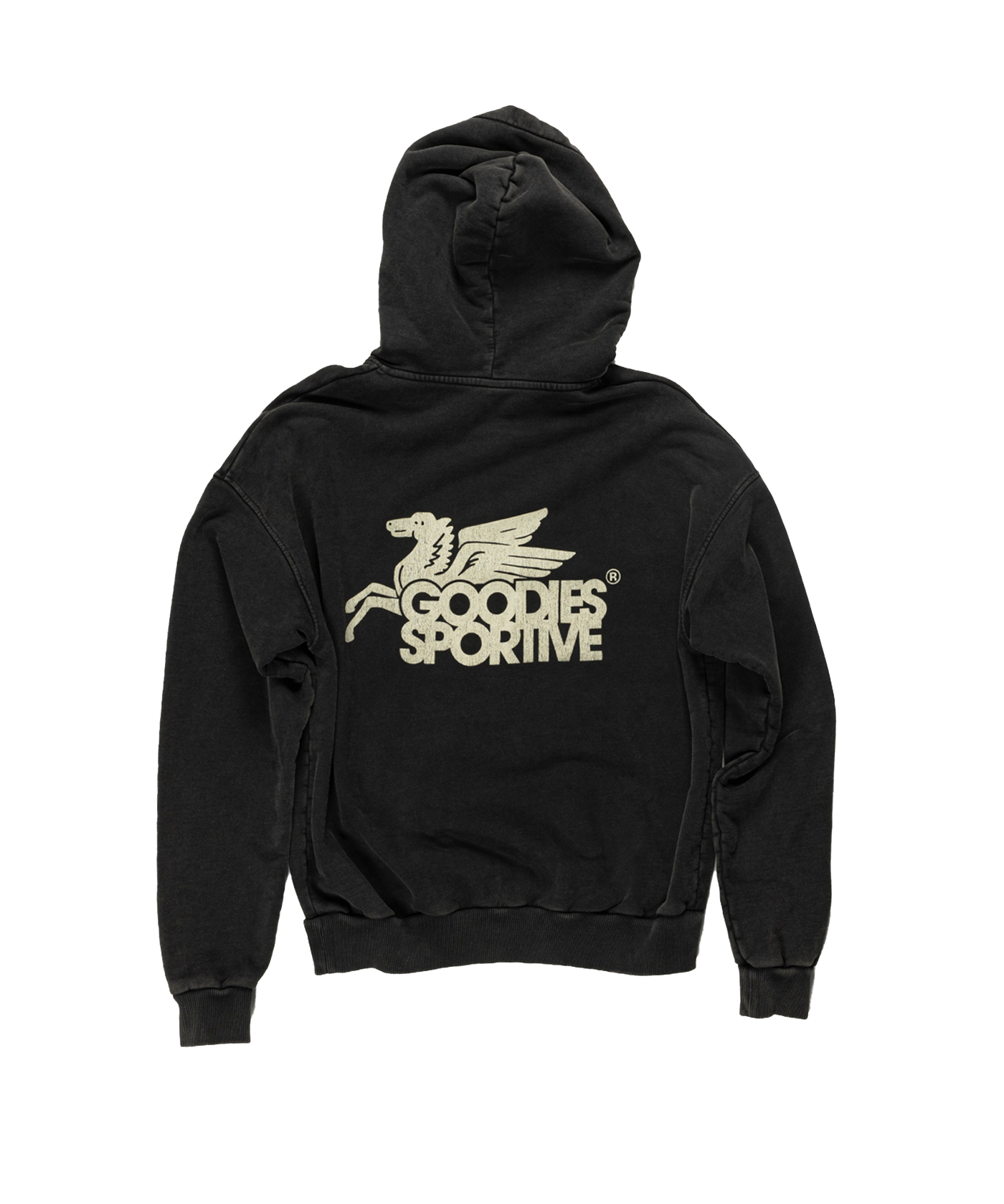 Goodies Sportive - Vintage Pegasus - Hoodie - Black Stone Washed