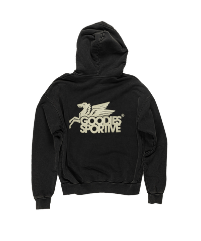 Goodies Sportive - Vintage Pegasus - Hoodie - Black Stone Washed