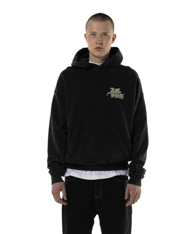 Goodies Sportive - Vintage Pegasus - Hoodie - Black Stone Washed