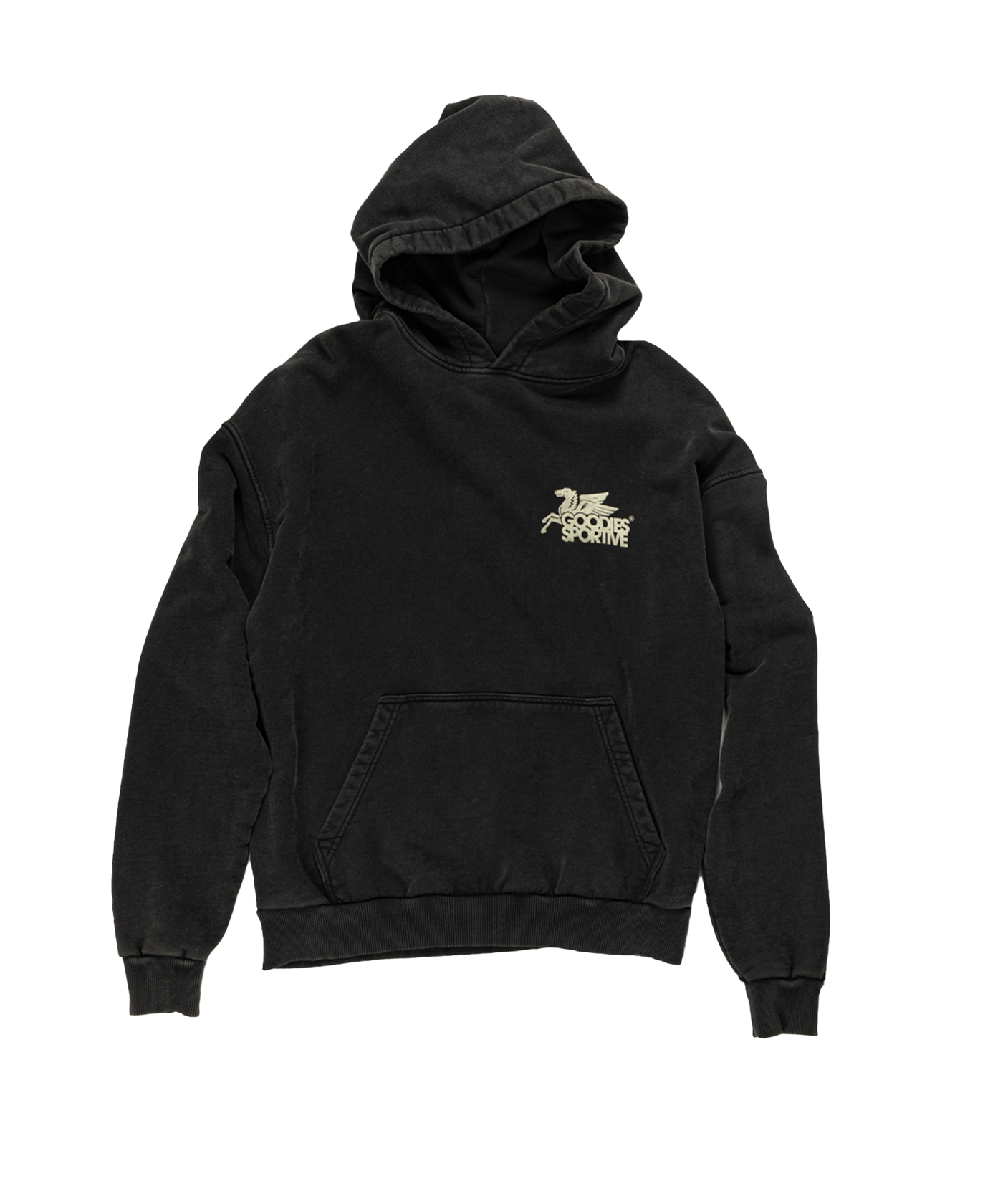 Goodies Sportive - Vintage Pegasus - Hoodie - Black Stone Washed