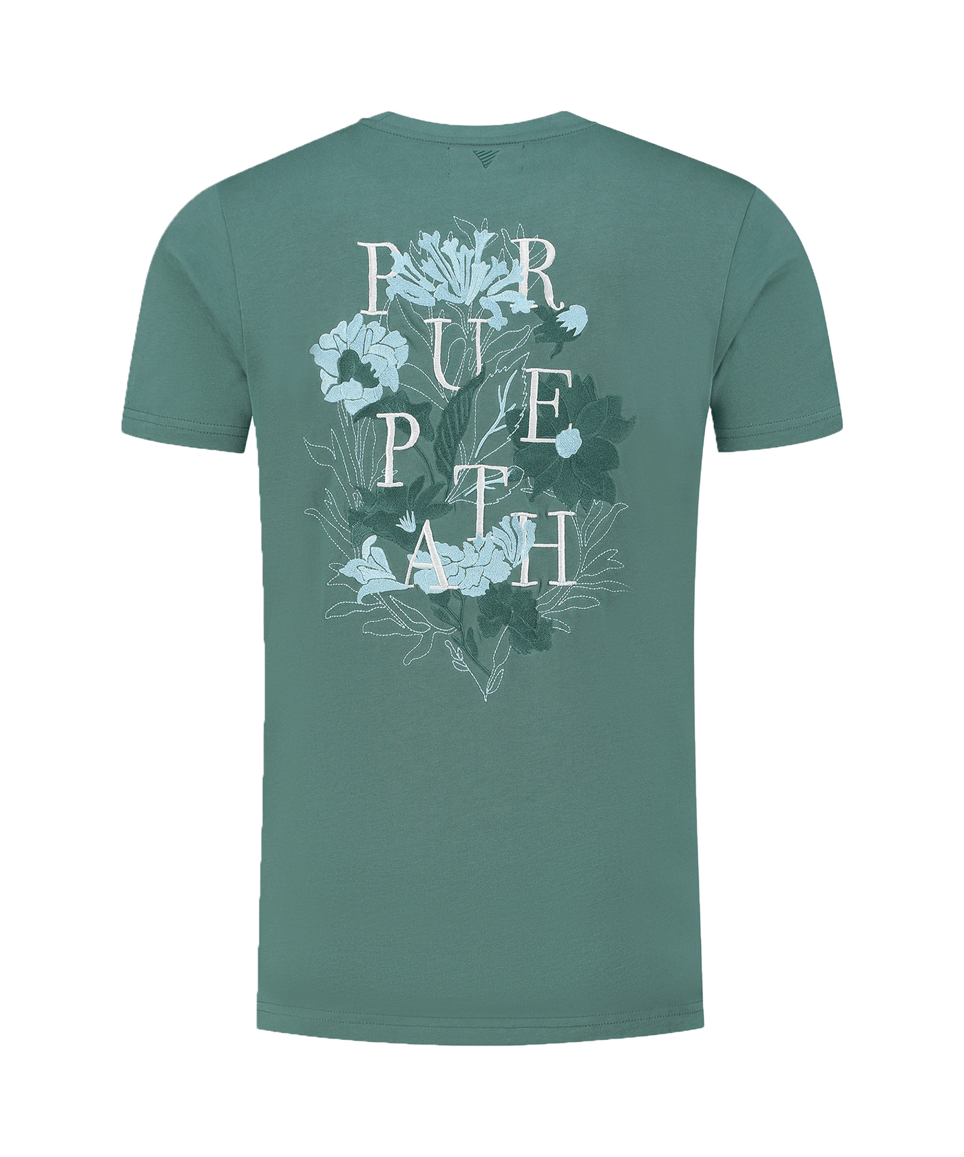 Pure Path - 24010103 - Floral T-shirt - Faded Green