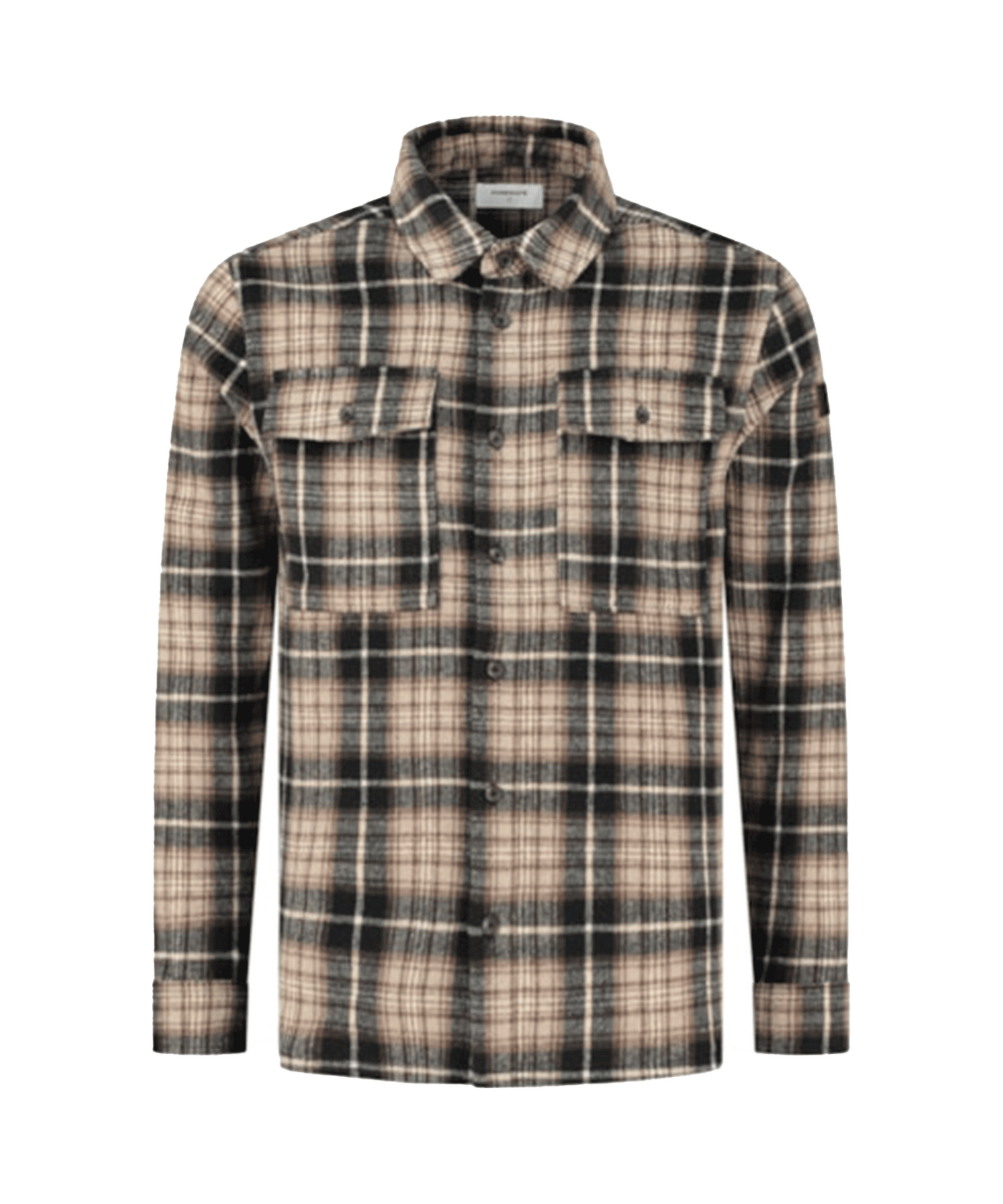 PureWhite - 23030207 - Wool Look Check Overshirt - Brown