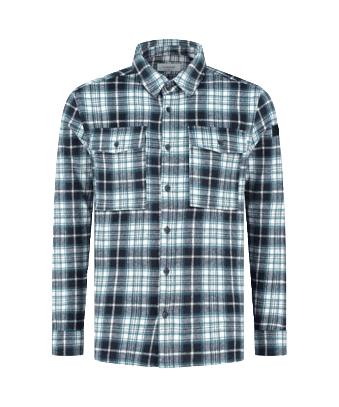 PureWhite - 23030207 - Wool Look Check Overshirt - Navy