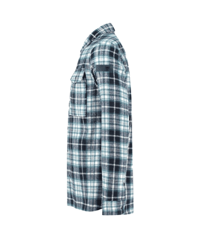 PureWhite - 23030207 - Wool Look Check Overshirt - Navy