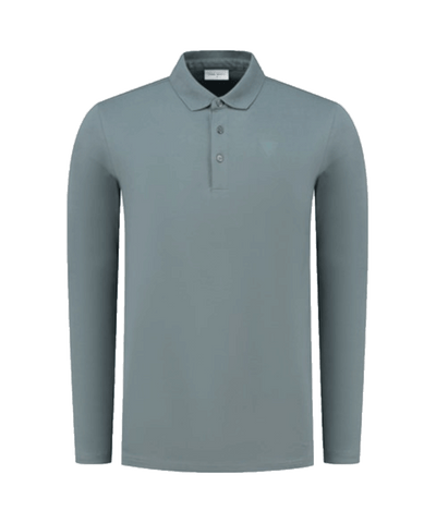 PureWhite - 23030109 - Longsleeve Polo - Blue