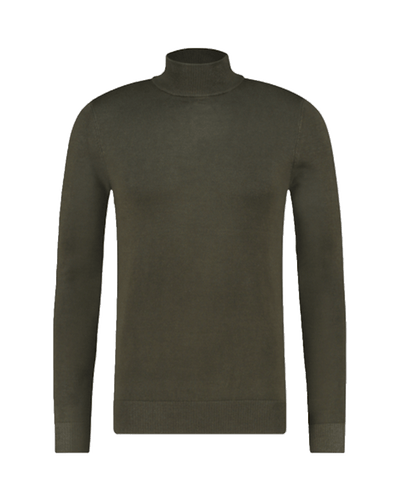 PureWhite - 10806 - Essential Knit Mockneck - Army Green