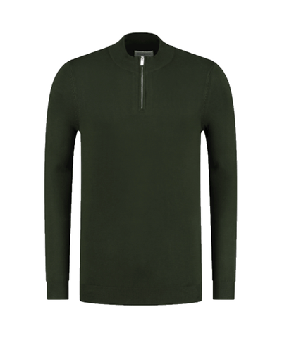 PureWhite - 10804 - Essential Knit Half Zip - Army Green