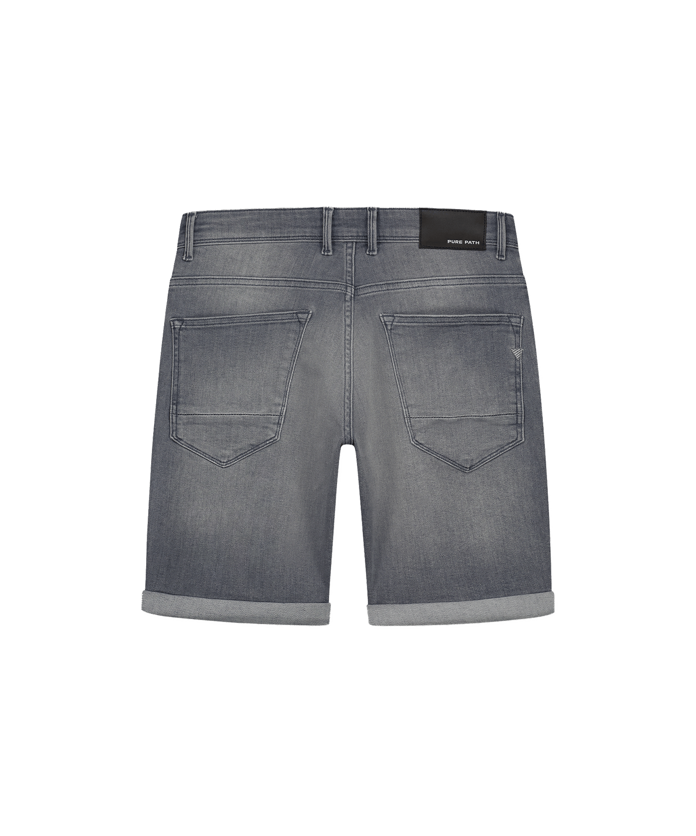 Pure Path - W1474-86 The Miles Slim Fit Denim Short - Mid Grey