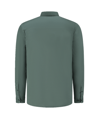 Pure Path - 24010209 - Garment Dye Shirt - Faded Green