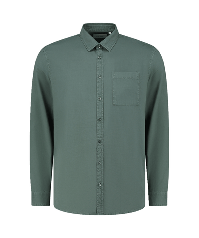 Pure Path - 24010209 - Garment Dye Shirt - Faded Green