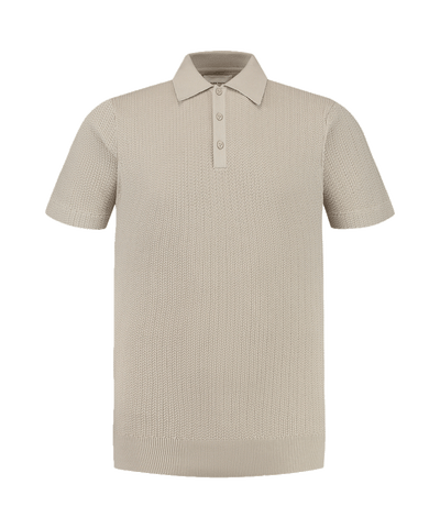 Pure Path - 24010809 - Structure Knitwear Polo - Sand