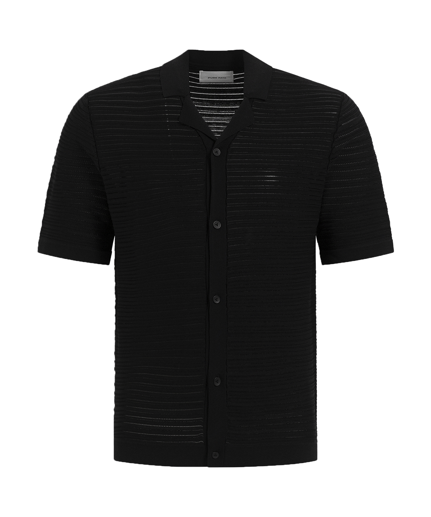 Pure Path - 24010814 - Horizontal Striped Shirt - Black