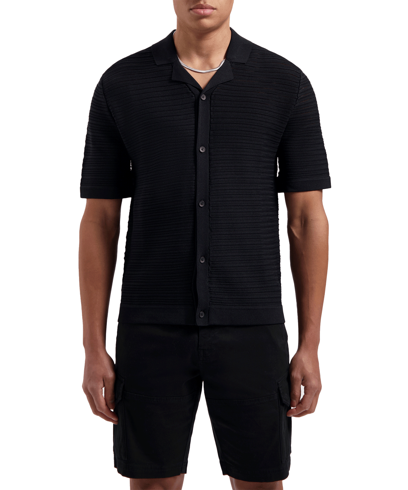 Pure Path - 24010814 - Horizontal Striped Shirt - Black