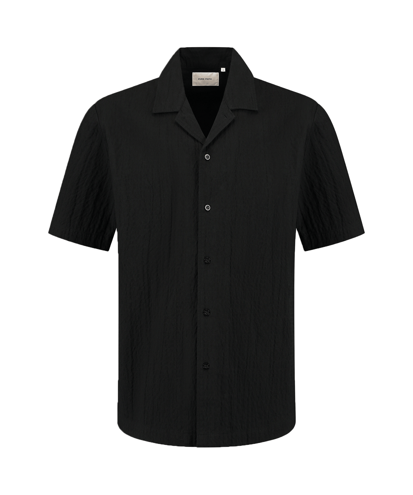 Pure Path - 24020201 - Wrinkled Short Sleeve Shirt Black