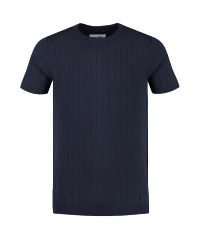 Pure Path - 24010808 - Vertical Striped T-shirt - Navy