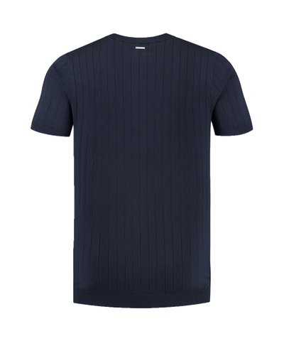 Pure Path - 24010808 - Vertical Striped T-shirt - Navy