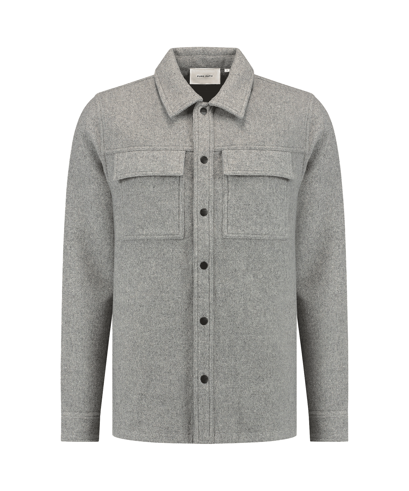 Pure Path - 24030203 - Flannel Overshirt Grey