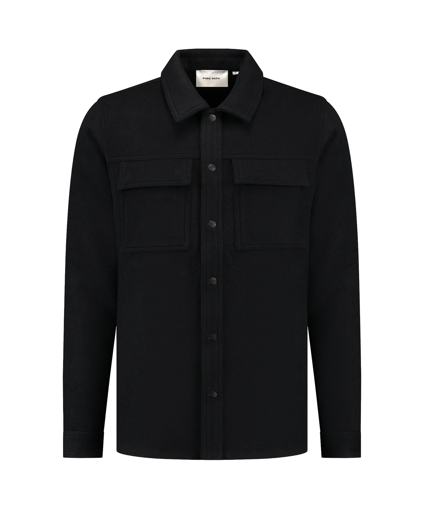 Pure Path - 24030203 - Flannel Overshirt Black