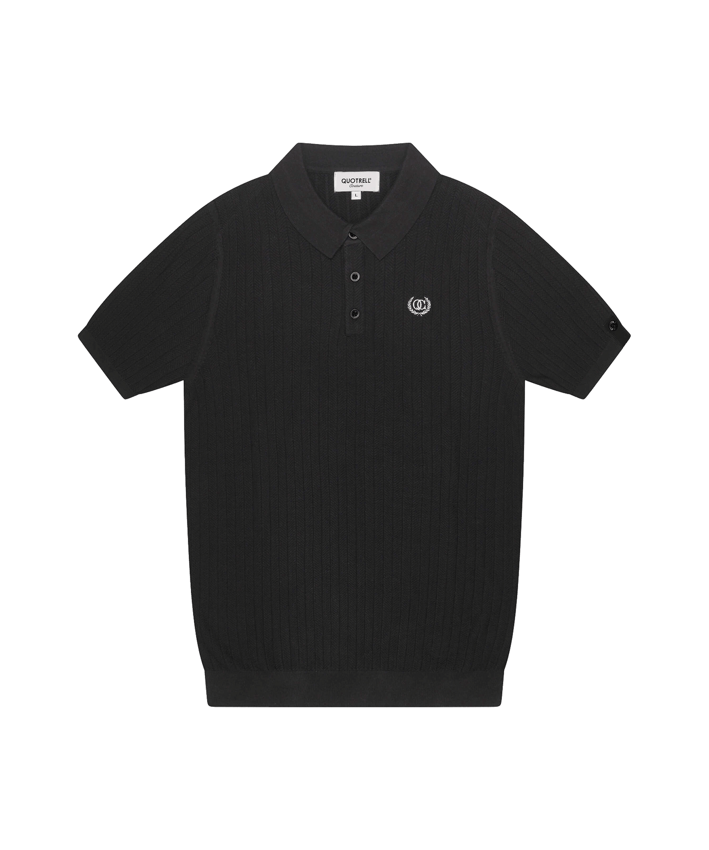 Quotrell - Cairo -  Knitted Polo - Black/white