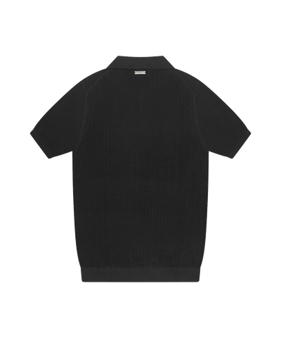 Quotrell - Cairo -  Knitted Polo - Black/white