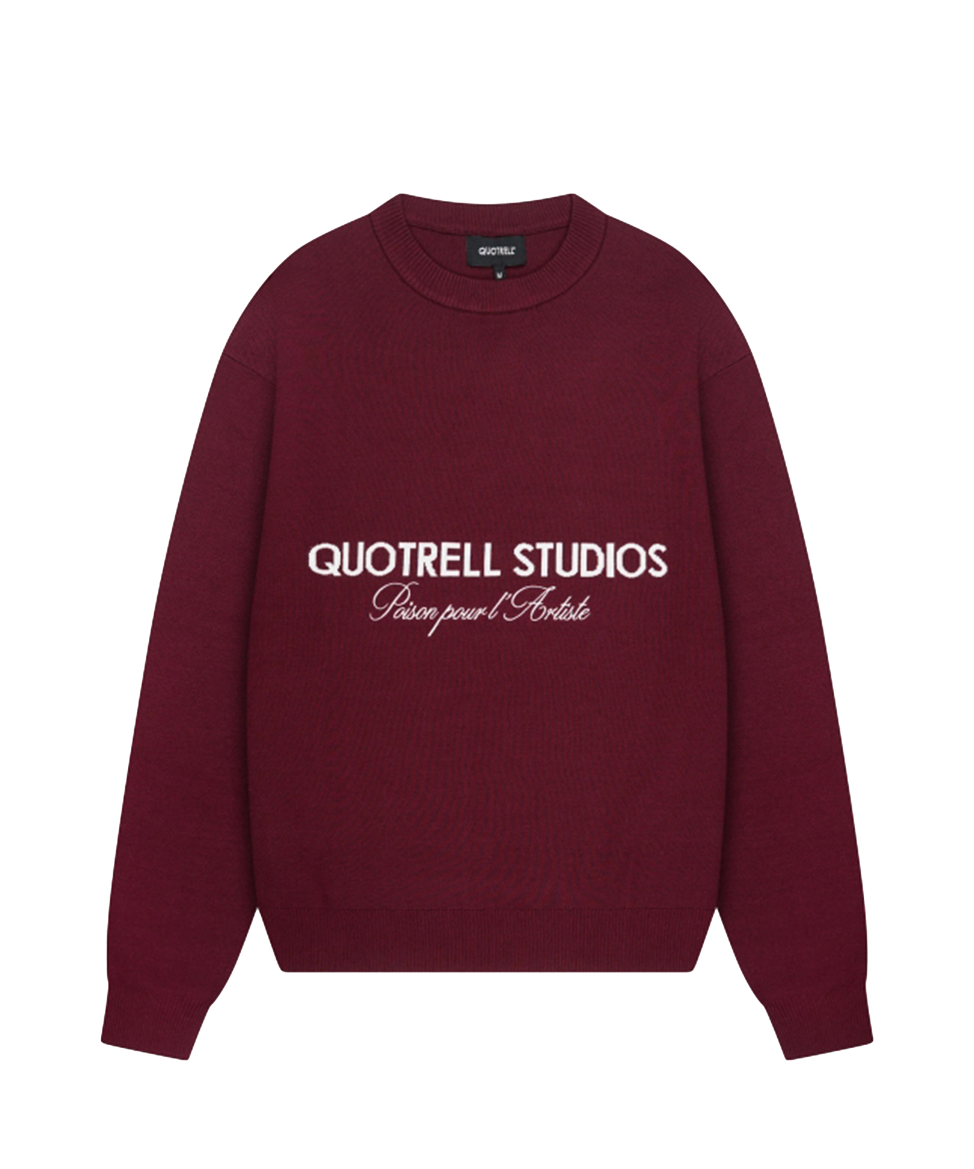 Quotrell - Mondrian - Knitted Crewneck - Bordeaux/white