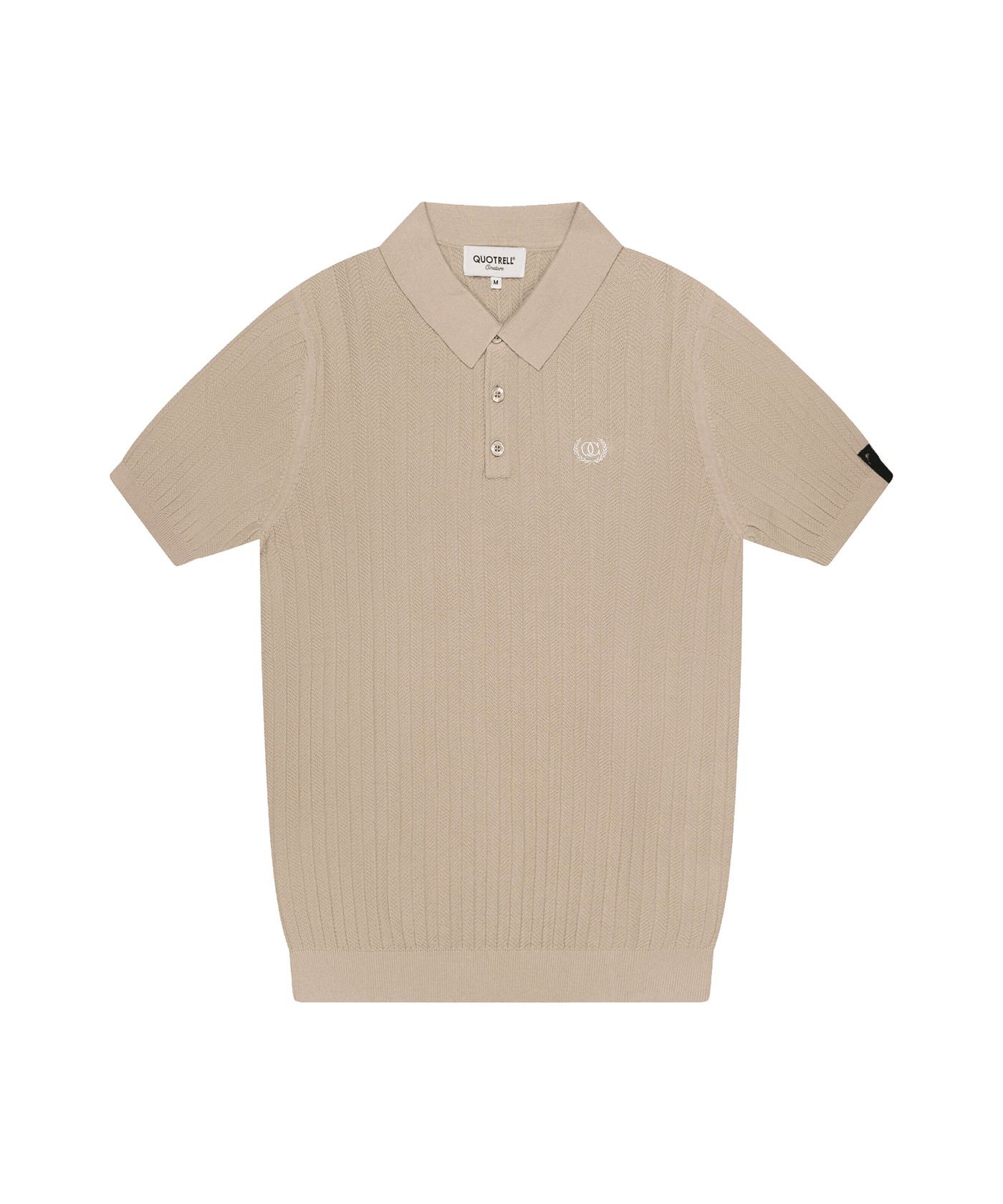 Quotrell - Cairo -  Knitted Polo - Greige/white