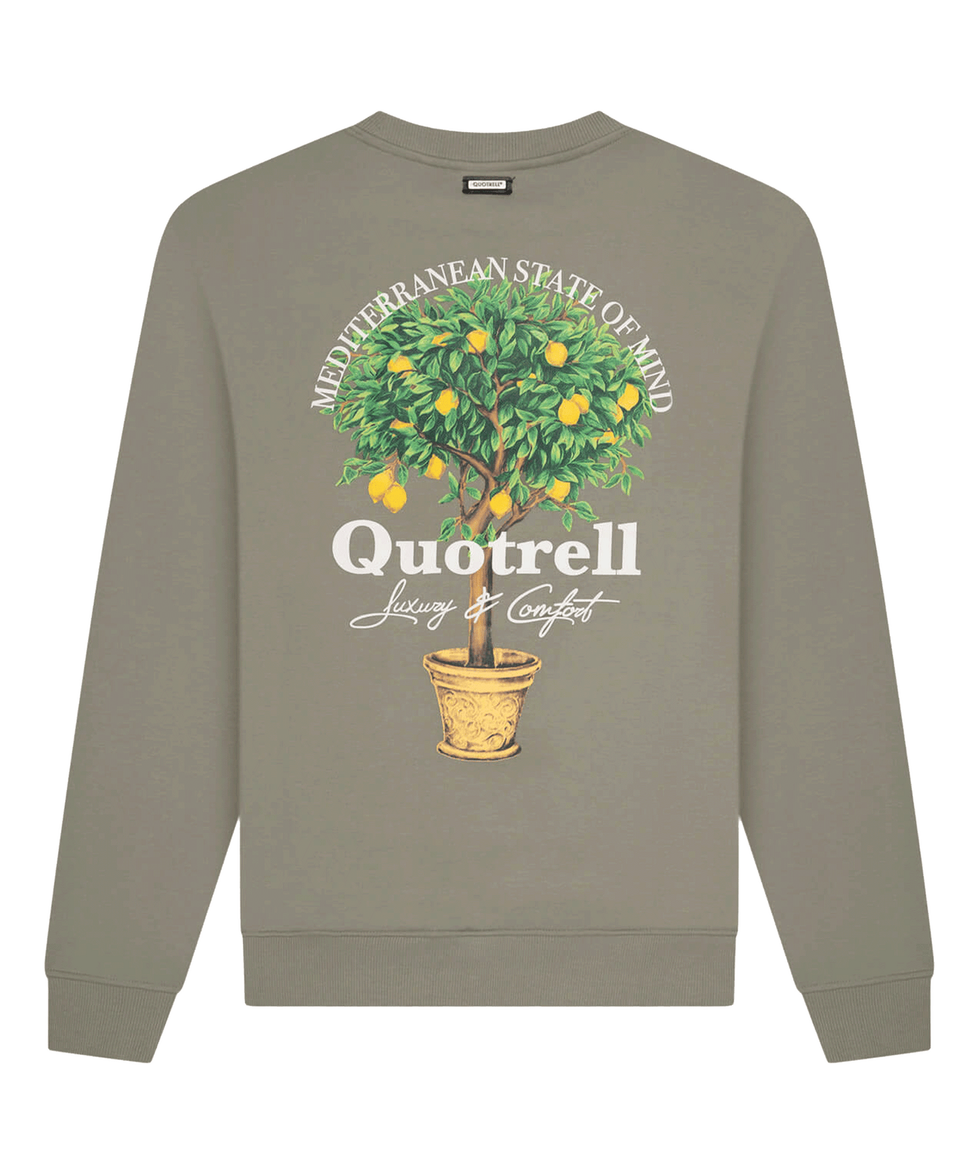 Quotrell - Limone - Crweneck - Faded Olive / White